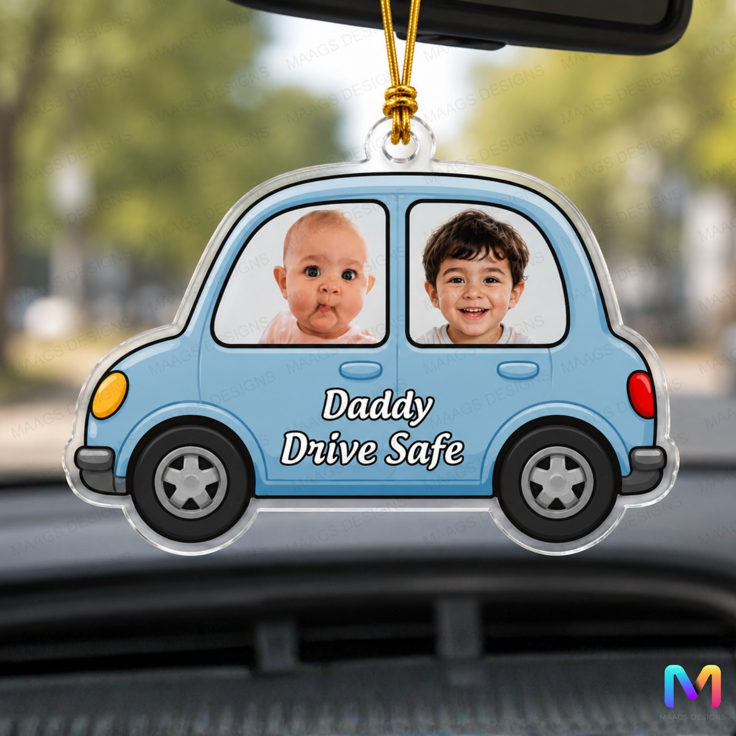 Personalized Acrylic Photo Car Hanging Baby Safe II