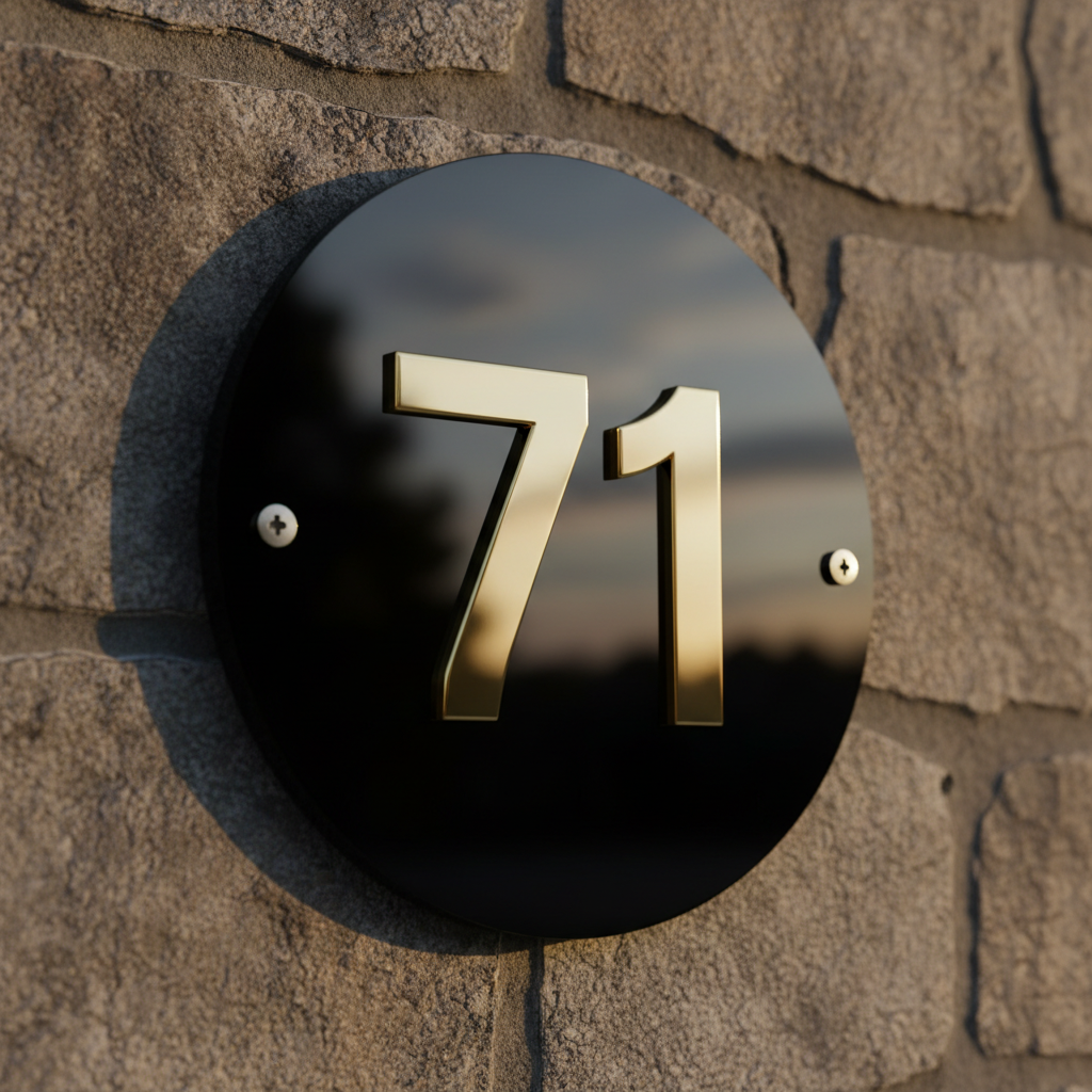 Luxe - House Number Plate (Acrylic) Acrylic: Gold in Black