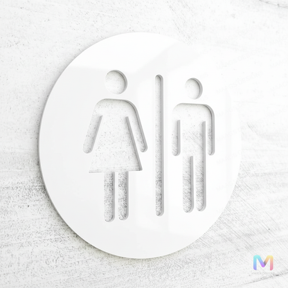 Washroom Sign Boards in Acrylic | Restroom Signages Acrylic: Glossy White