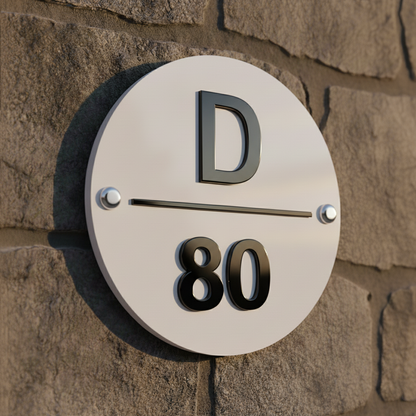 Luxe - House Number Plate (Acrylic) Acrylic: Black in White
