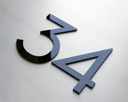Modern House Numbers - Black (Acrylic), Acrylic Letters for Wall