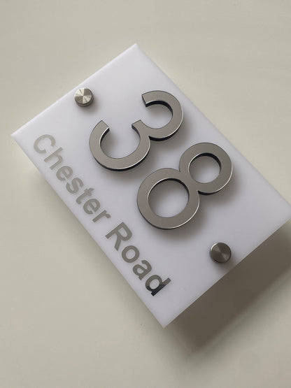 Elegant Numbers - Number Plate with Name | Premium Name Plate For Home and Office