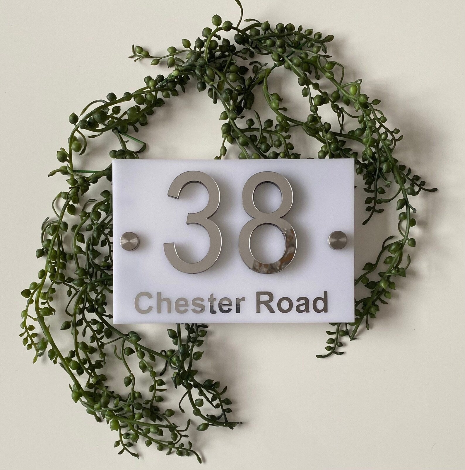Elegant Numbers - Number Plate with Name | Premium Name Plate For Home and Office