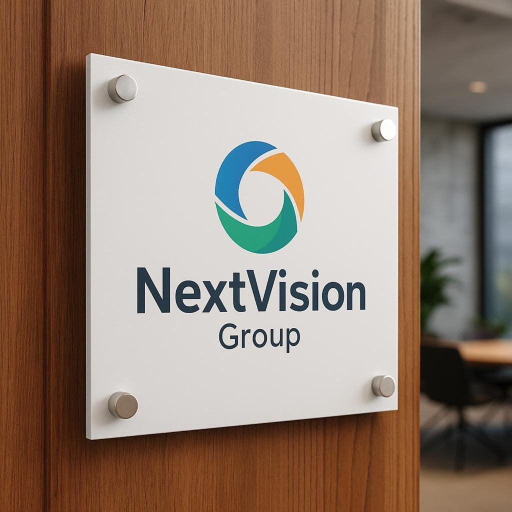 Clear Office Logo Name Plate for Office, Restaurant and Shops (Acrylic)
