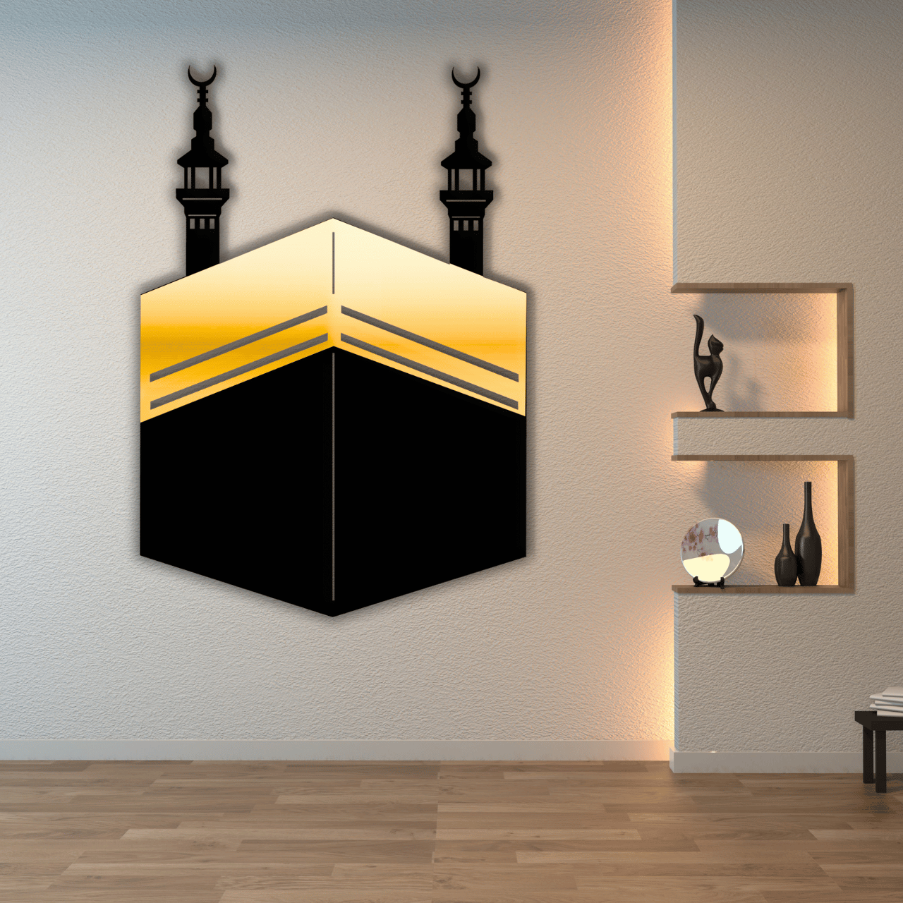 Kaaba - Midnight Gloss - Islamic Wall Decor | Acrylic Wall Decor