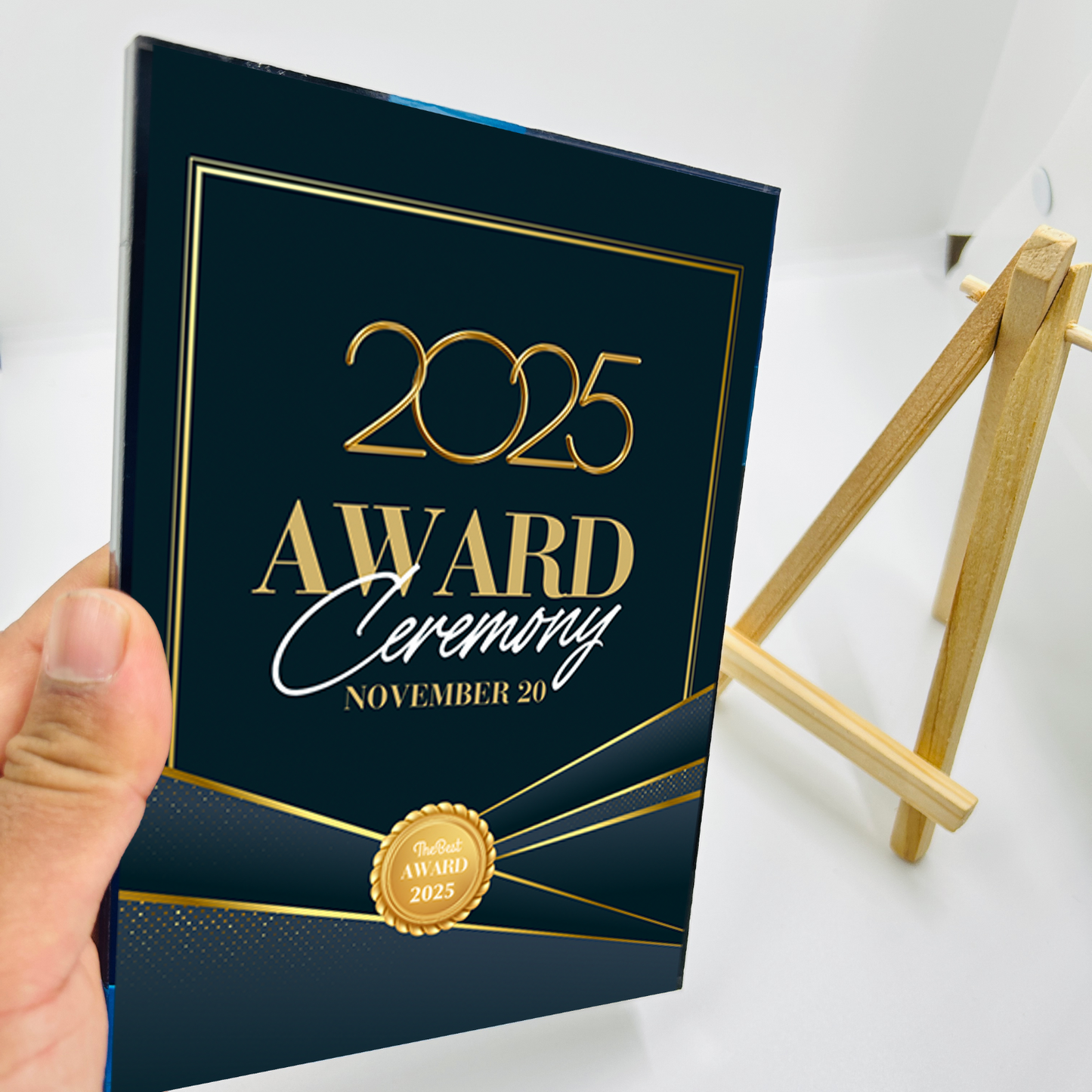 Acrylic Award Block, Certificate Block, Personalized Employee Appreciation