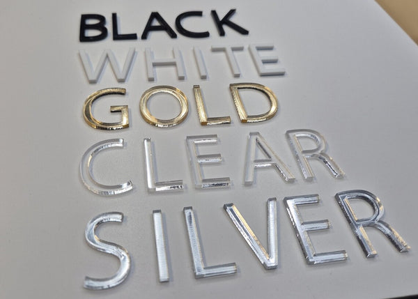 Glossy Gold Acrylic Letter | Acrylic Lettering in White or Black or Go ...