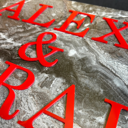 Custom Acrylic Letters in Red, Red Acrylic Letters