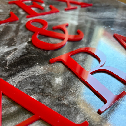 Custom Acrylic Letters in Red, Red Acrylic Letters