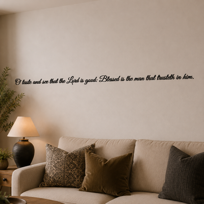 Jeremiah 17:7 Quote - Acrylic Sign Home Decor, Wall Decor In one-line Acrylic: Glossy Black
