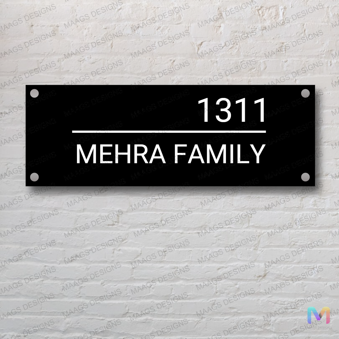 Classic Contrast - Black White | Premium Custom Name Plate for Home an ...