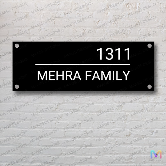 Classic Contrast - Black White | Premium Custom Name Plate for Home and Office