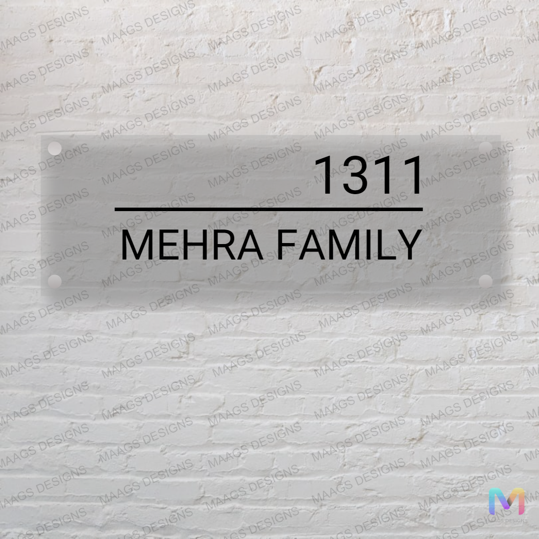 Customized House Name Plate - Clear | Premium Name Plates for Homes, Office and Shops