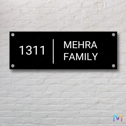 Classic Contrast - Black White | Premium Custom Name Plate for Home and Office