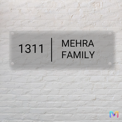 Customized House Name Plate - Clear | Premium Name Plates for Homes, Office and Shops