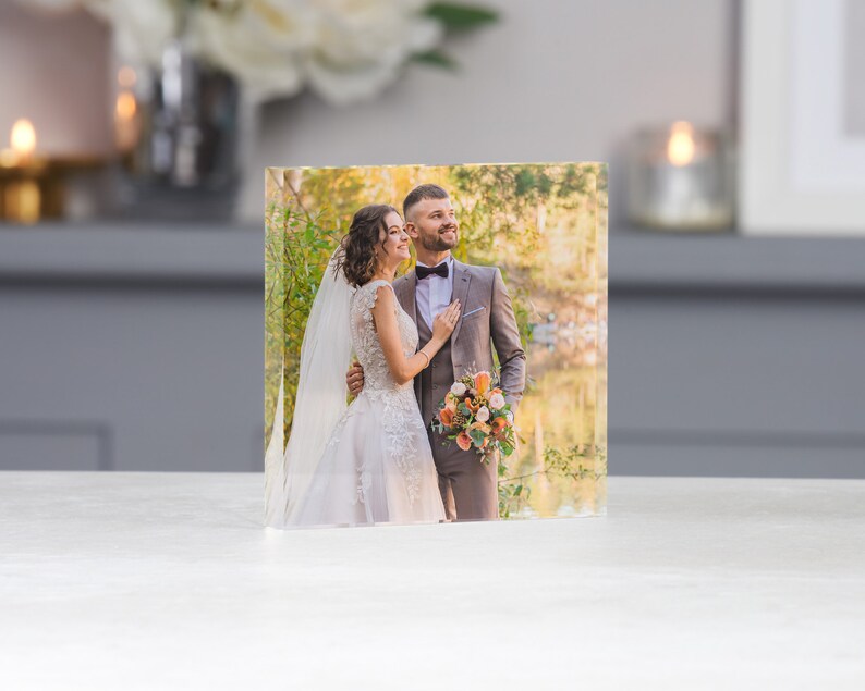 Personalized Acrylic Photo Block, Photo Stand | Gifts for Him & Her