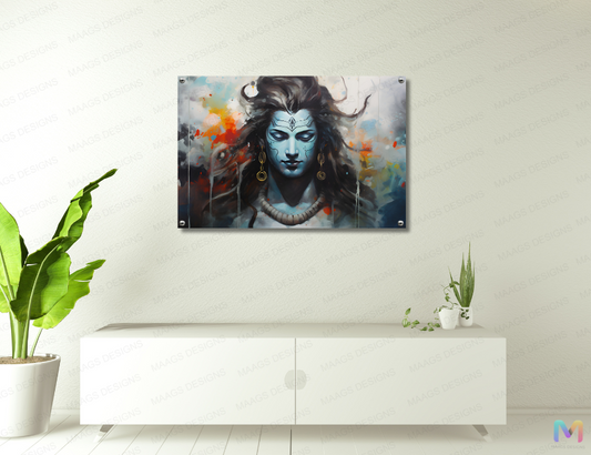 Maags Designs: Lord Shiv - Sketch (Premium Acrylic Wall Poster) | Religious Wall Poster