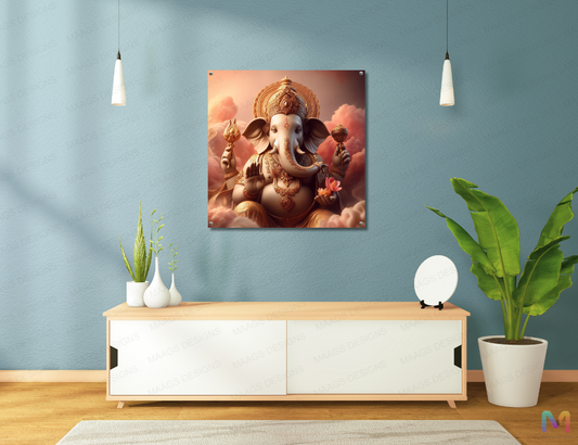 Maags Designs: Ganesh Ji - Decorative Wall Art (Premium Acrylic Wall Poster) | Religious Wall Posters