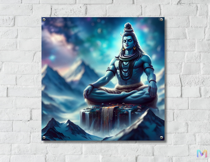 Lord Shiva - Meditation (Premium Acrylic Glass Wall Poster)