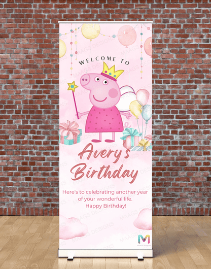 Cartoon Themed Birthday Banner Standee (With Stand) - Design #36 | Celebration Banner, Event Banner, Party Banner