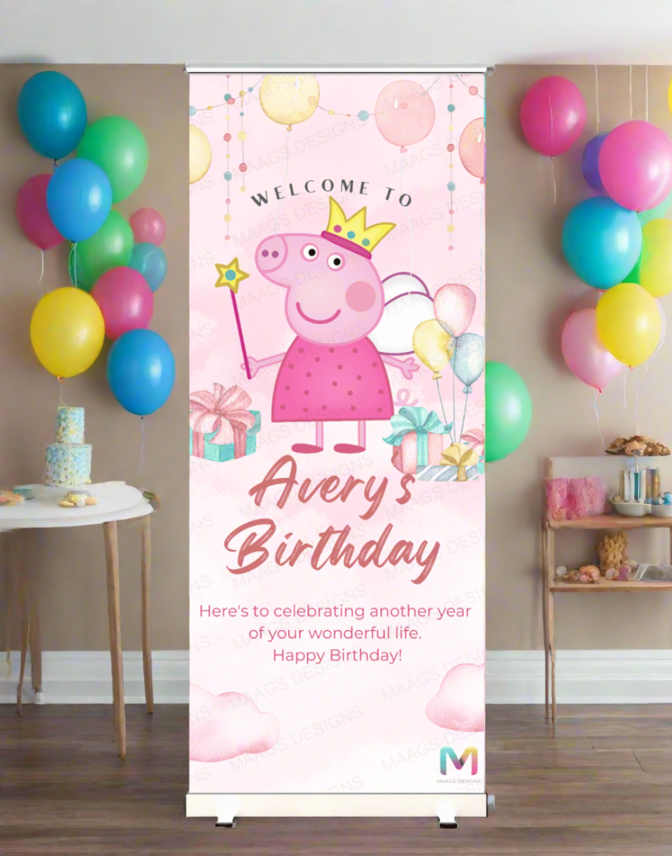 Cartoon Themed Birthday Banner Standee (With Stand) - Design #36 | Celebration Banner, Event Banner, Party Banner