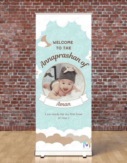 Annaprashan Customized Welcome Banner Roll up Standee - Design #33 | Celebration Banner, Event Banner, Party Banner