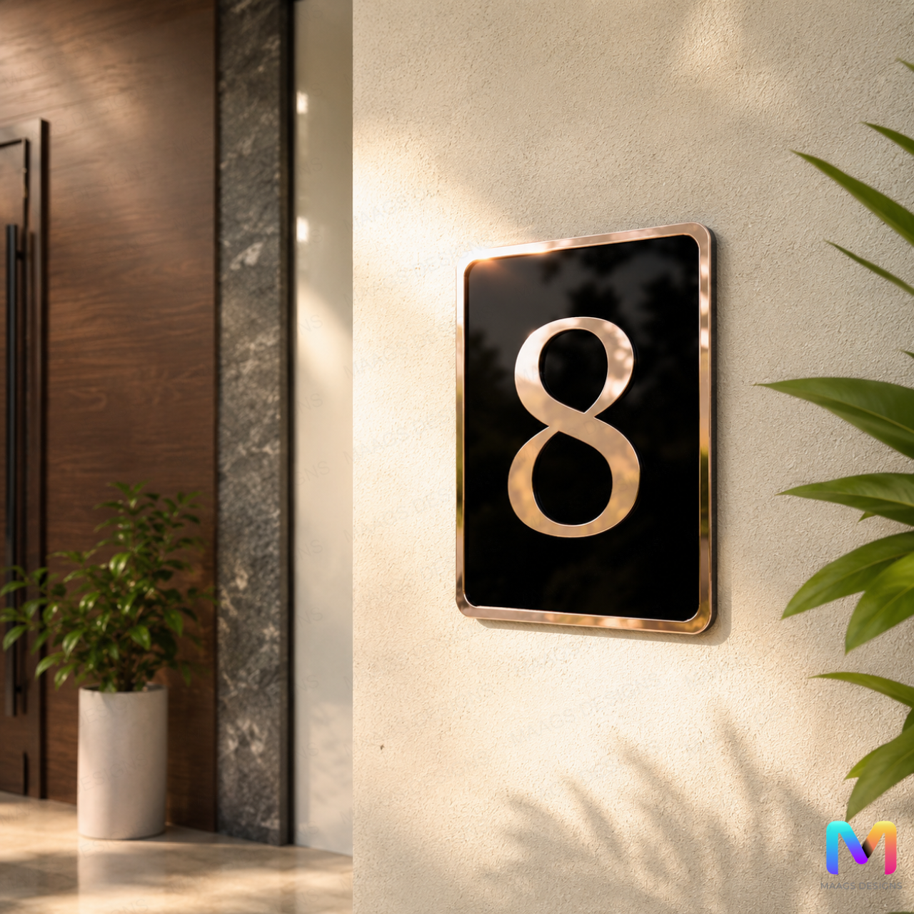 Aureus House Number Plate in Acrylic
