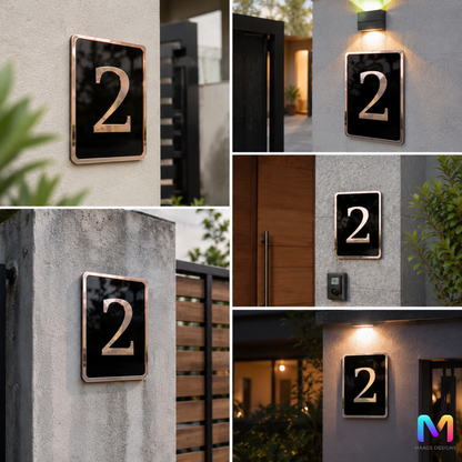 Aureus House Number Plate in Acrylic