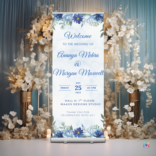 Wedding Banner Standee (with Stand) - Design #02 | Wedding Banner, Celebration Banner, Event Banner, Party Banner