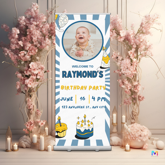 Birthday Banner Standee (with Stand) - Design #72 | Celebration Banner, Event Banner