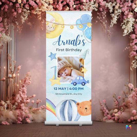 Birthday Banner Standee (with Stand) - Design #610 | Celebration Banner, Event Banner, Party Banner