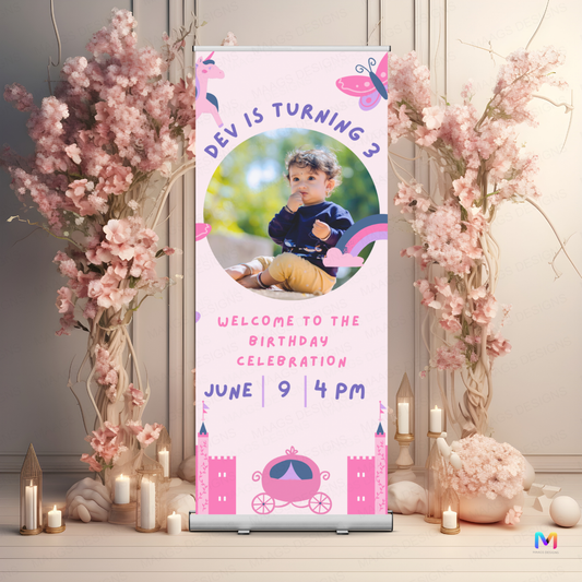 Birthday Banner Standee - Design #74 (with Stand) | Celebration Banner, Event Banner, Party Banner