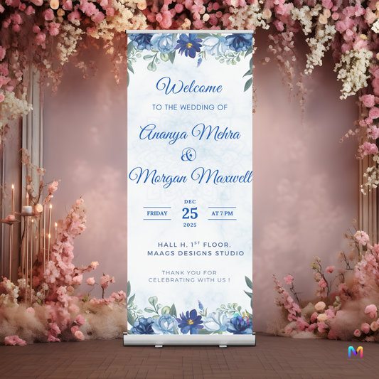 Wedding Banner Standee (with Stand) - Design #02 | Wedding Banner, Celebration Banner, Event Banner, Party Banner