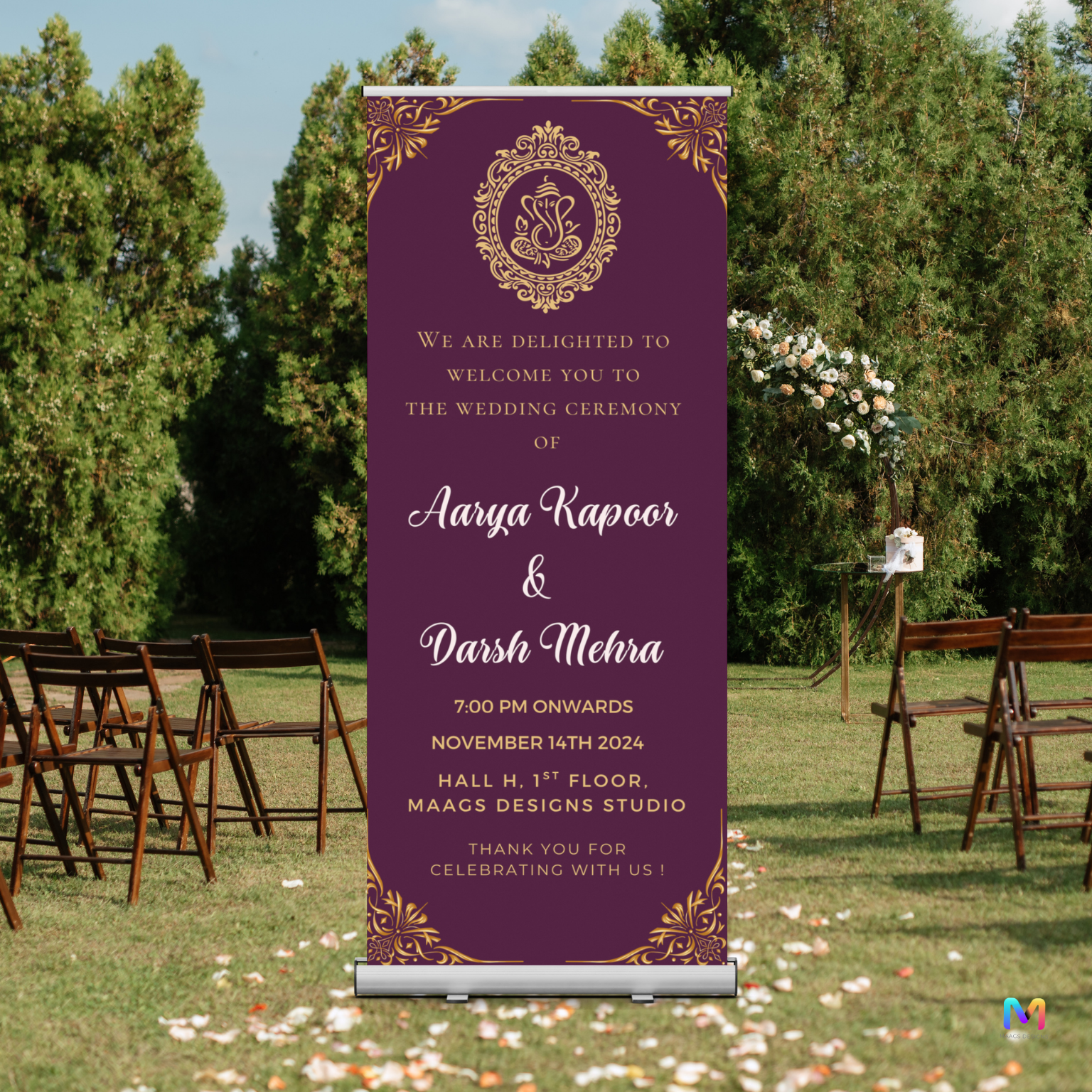 Wedding Banner Standee - #W18, Wedding Party Banner Stand, Wedding Sta ...