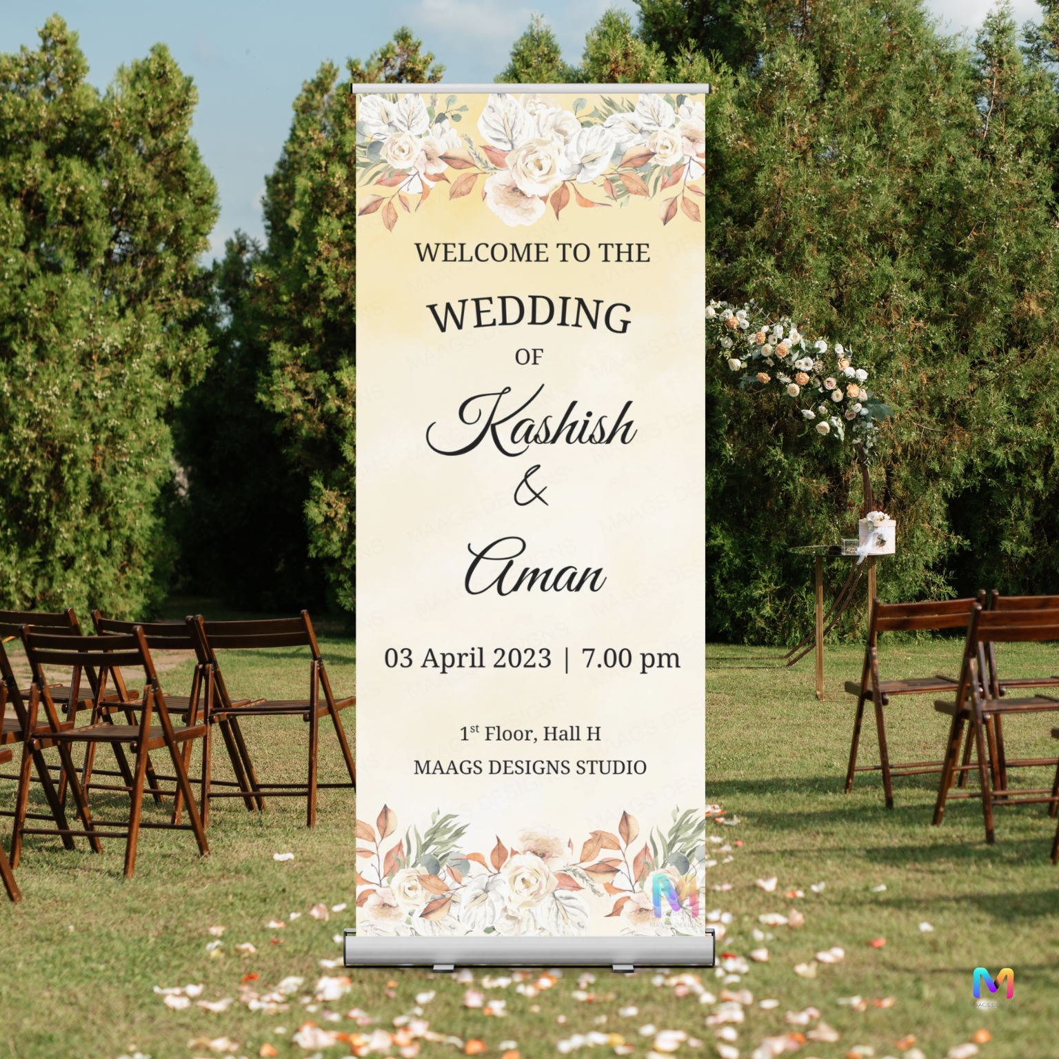 Wedding Banner Standee (with Stand) - Design #52 | Wedding Standee