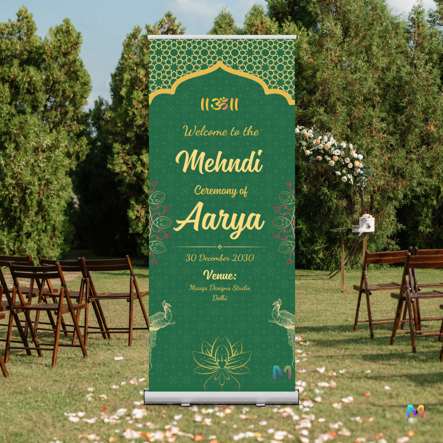 Mehendi Banner Standee - #MH01, Mehendi Ceremony Banner Stand, Mehendi Standee