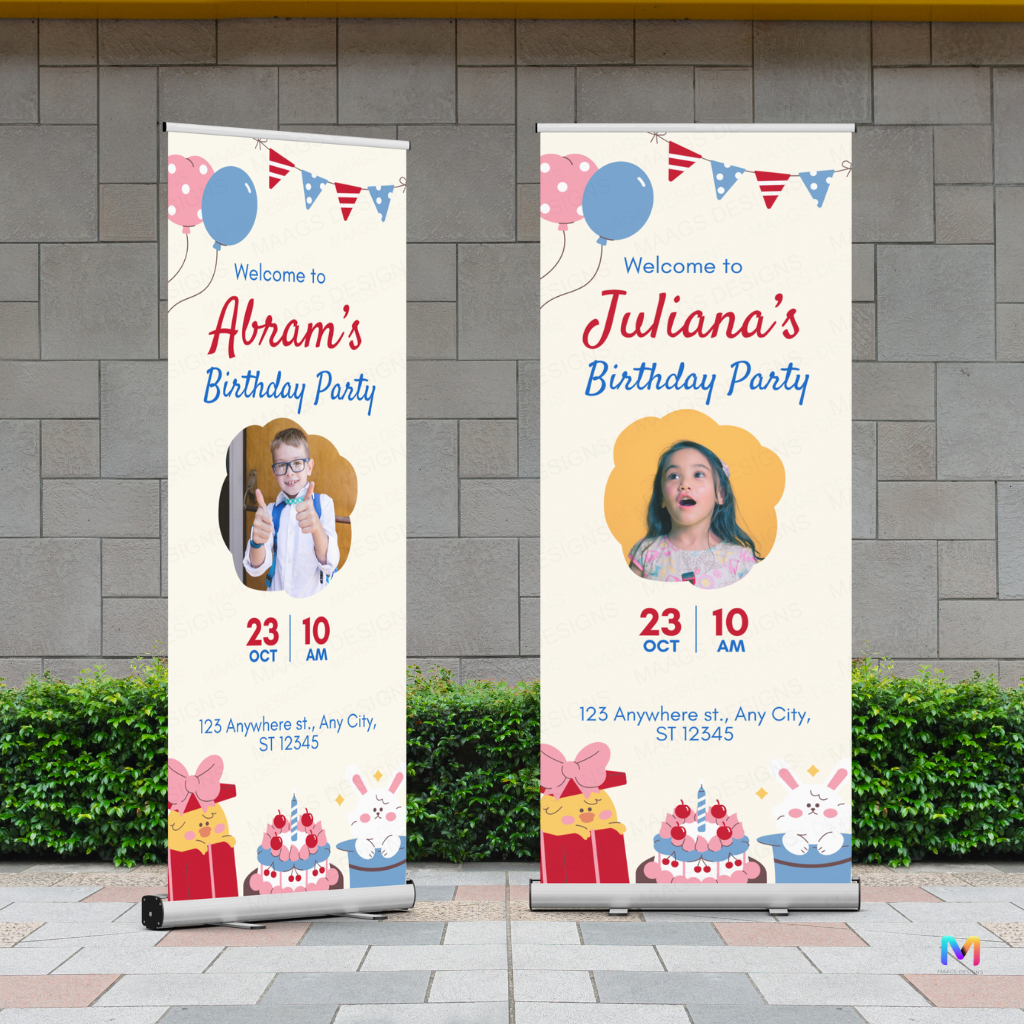 Birthday Banner Standee - #B24, Birthday Party Banner (with Stand) Banner with Stand