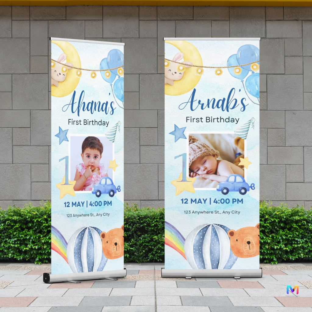 Birthday Banner Standee (with Stand) - Design #610 | Celebration Banner, Event Banner, Party Banner