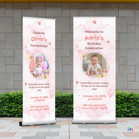 Birthday Banner Standee (with Stand) - Design #60 | Celebration Banner, Event Banner, Party Banner