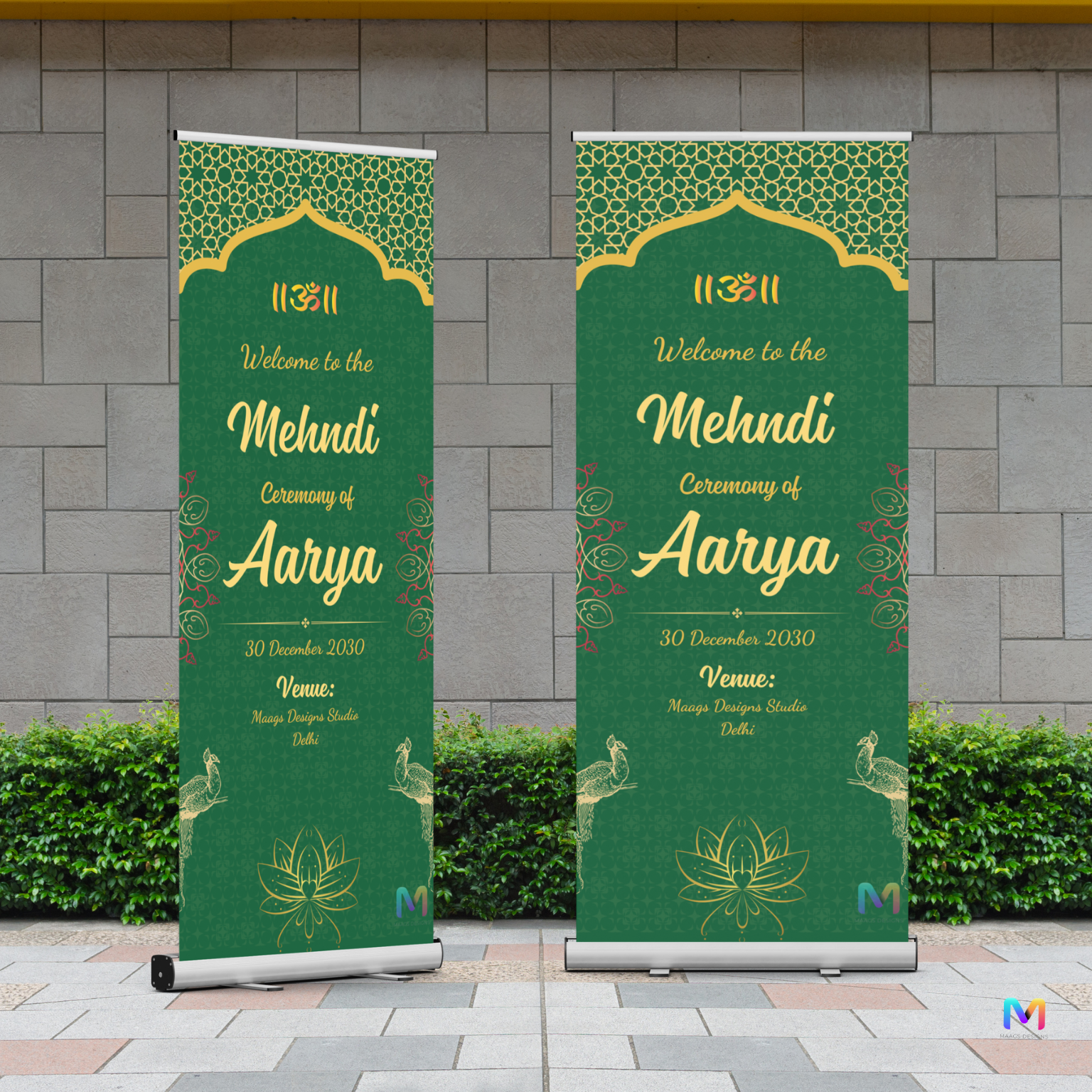 Mehendi Banner Standee - #MH01, Mehendi Ceremony Banner Stand, Mehendi Standee