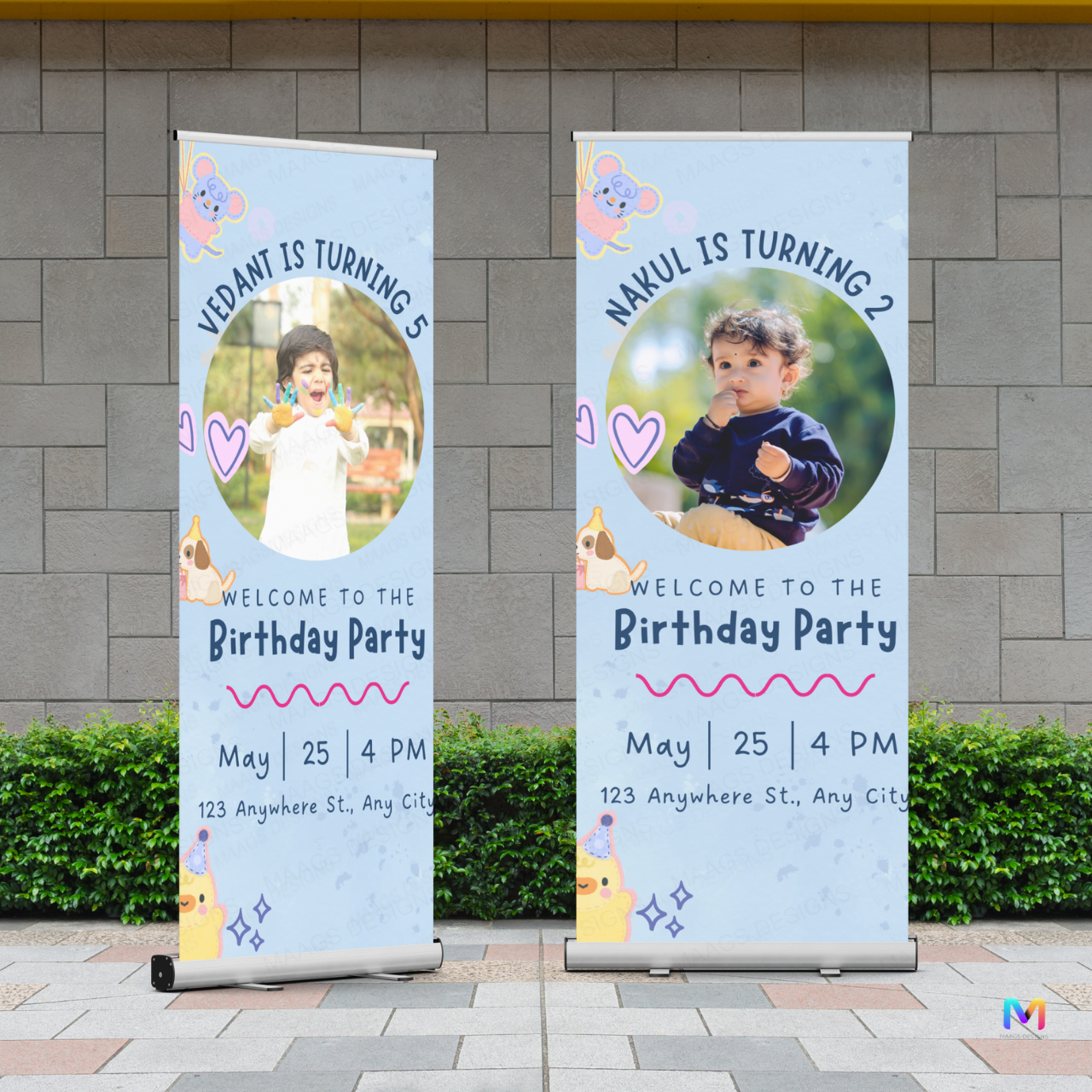 Birthday Banner Standee - Design #73 (with Stand) | Celebration Banner, Event Banner, Party Banner