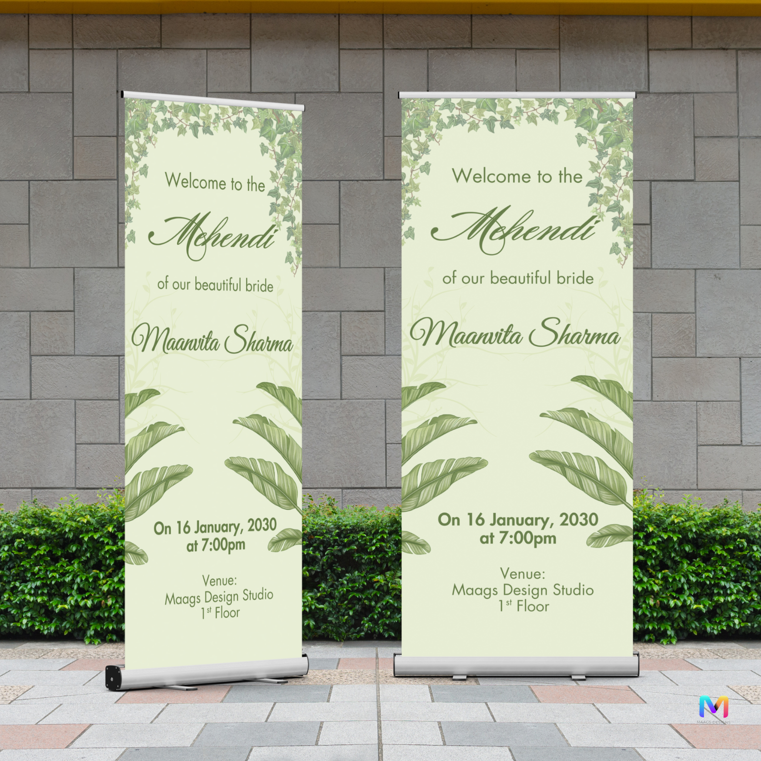 Mehendi Banner Standee - #MH02, Mehendi Ceremony Banner Stand, Mehendi Standee