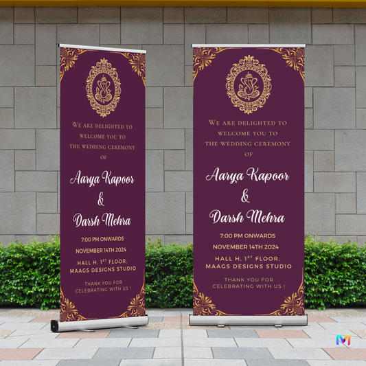 Wedding Banner Standee (with Stand) - Design #22 | Wedding Standee