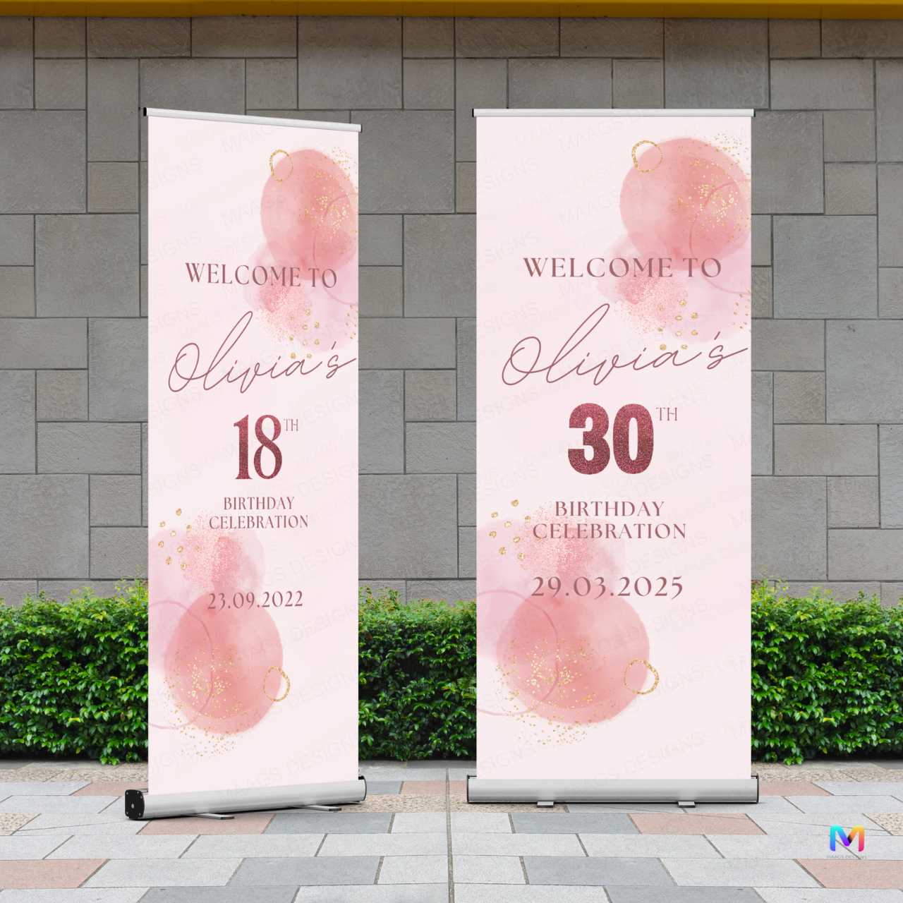 Birthday Banner Standee (with Stand) - Design #30 | Celebration Banner, Event Banner, Party Banner