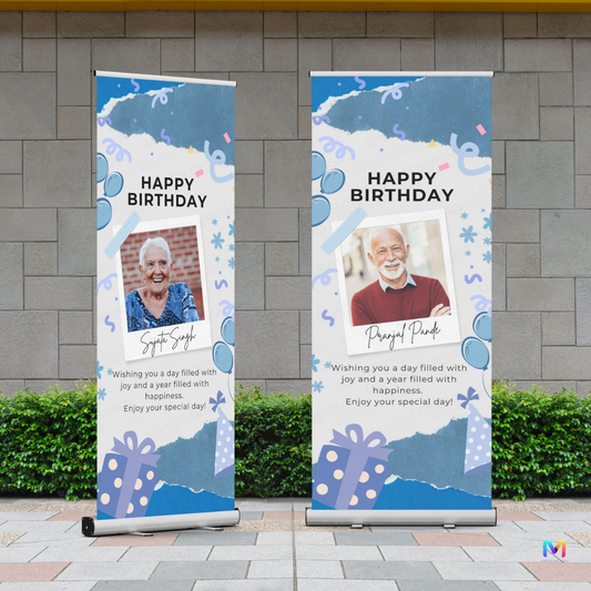 Birthday Banner Standee - Design #75 (with Stand) | Celebration Banner, Event Banner, Party Banner