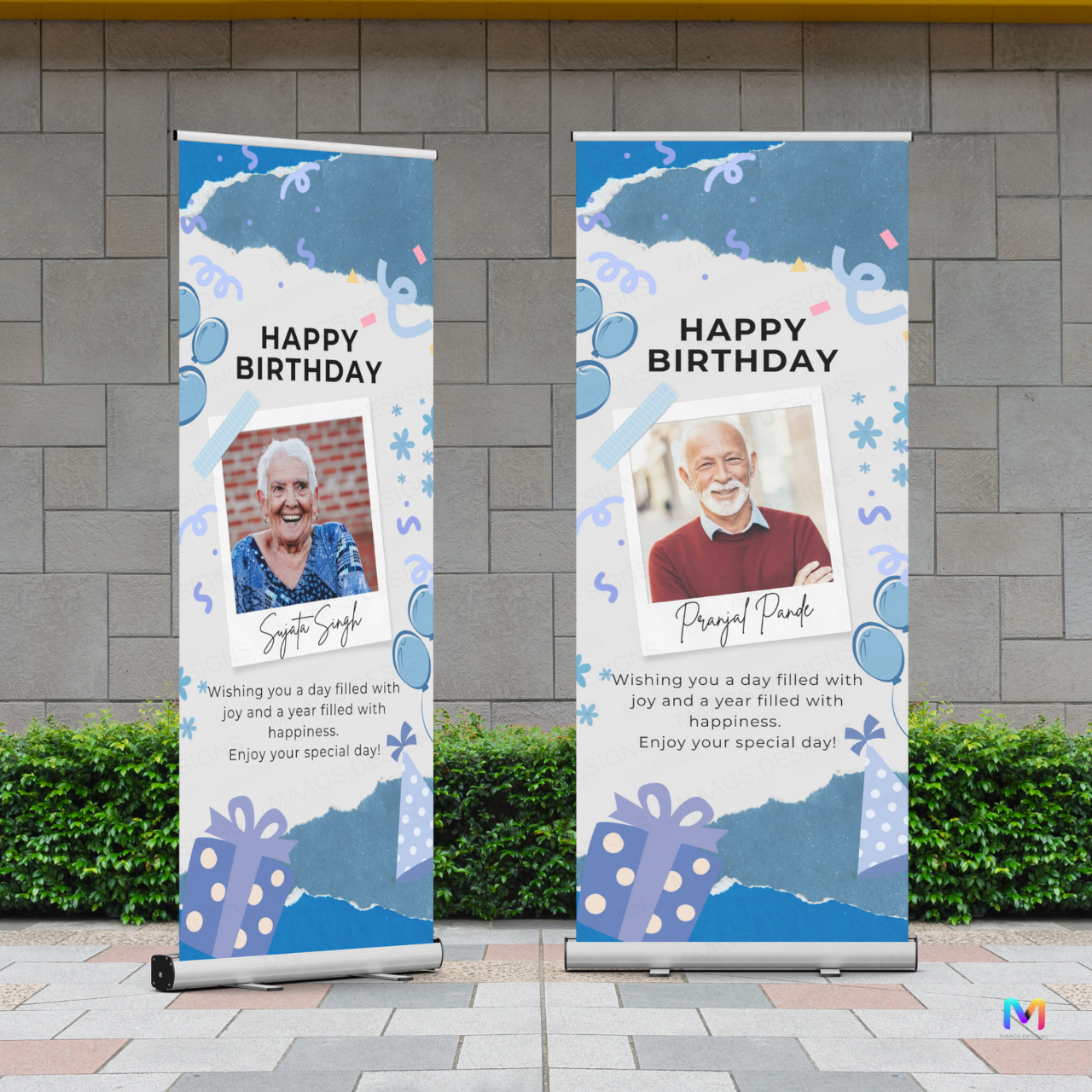 Birthday Banner Standee - Design #75 (with Stand) | Celebration Banner, Event Banner, Party Banner
