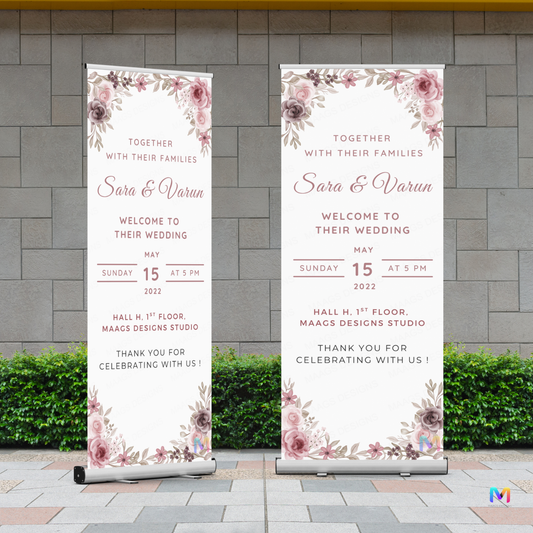 Wedding Banner Standee (with Stand) - Design #21 | Wedding Standee