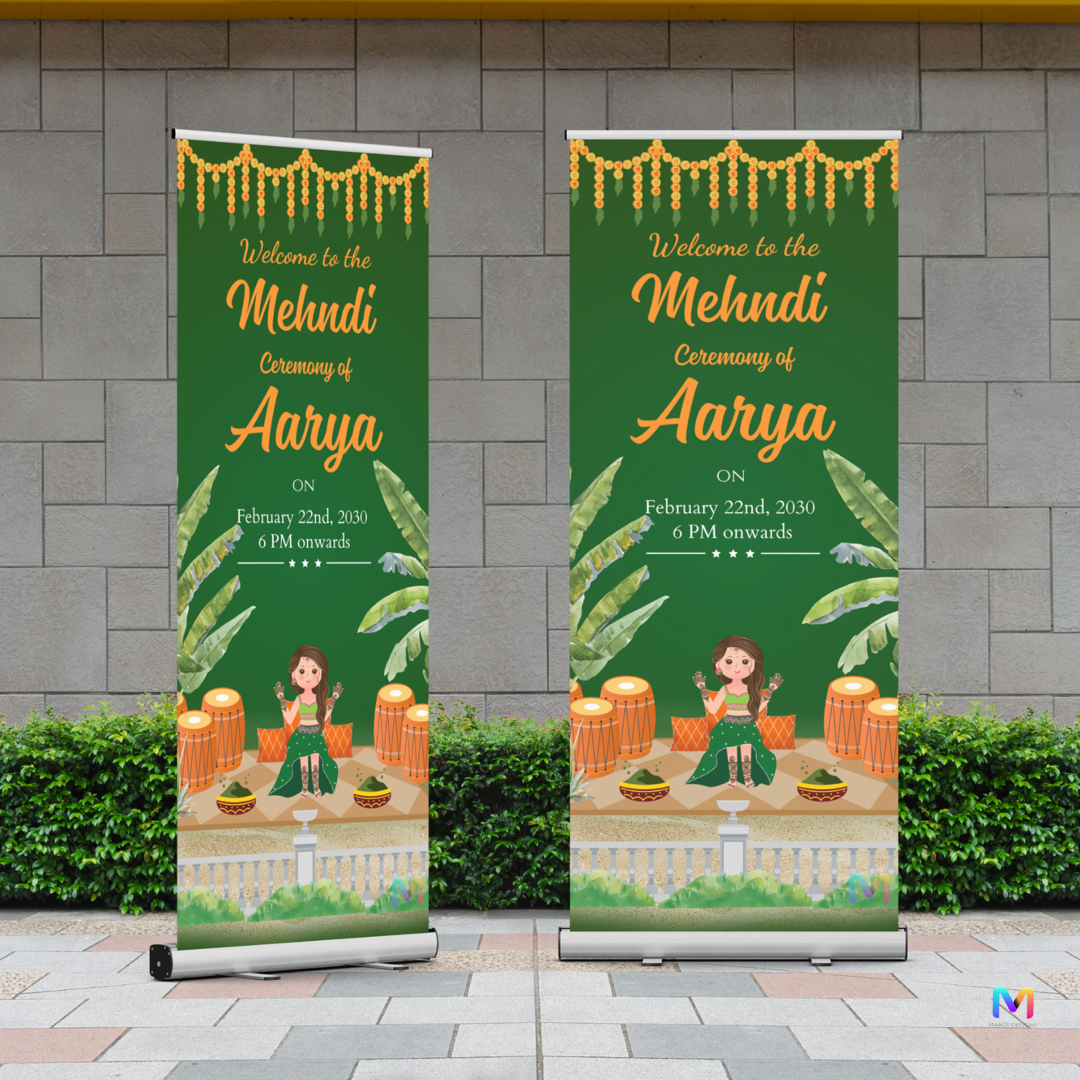Mehendi Banner Standee - #MH04, Mehendi Ceremony Banner Stand, Mehendi Standee