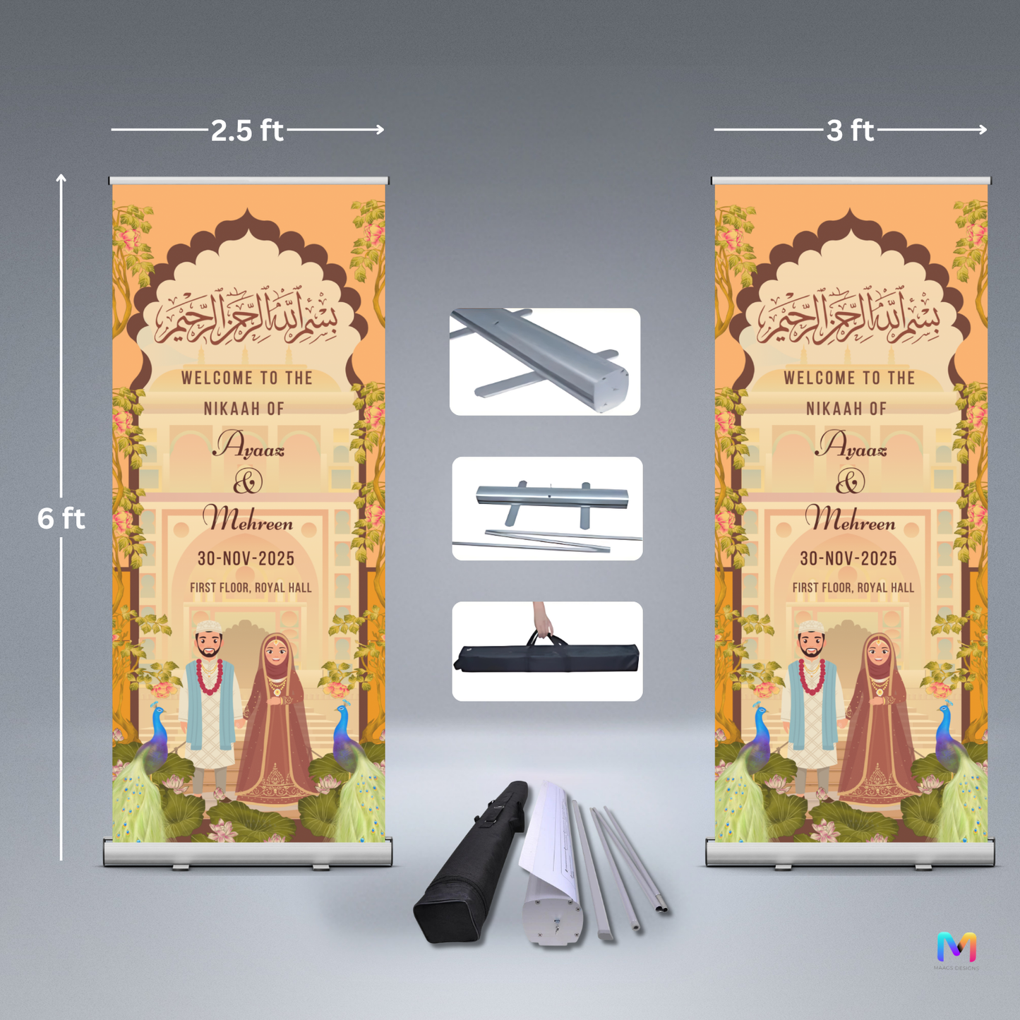 Wedding Banner Standee - #W40, Nikaah Banner Stand (with Stand)