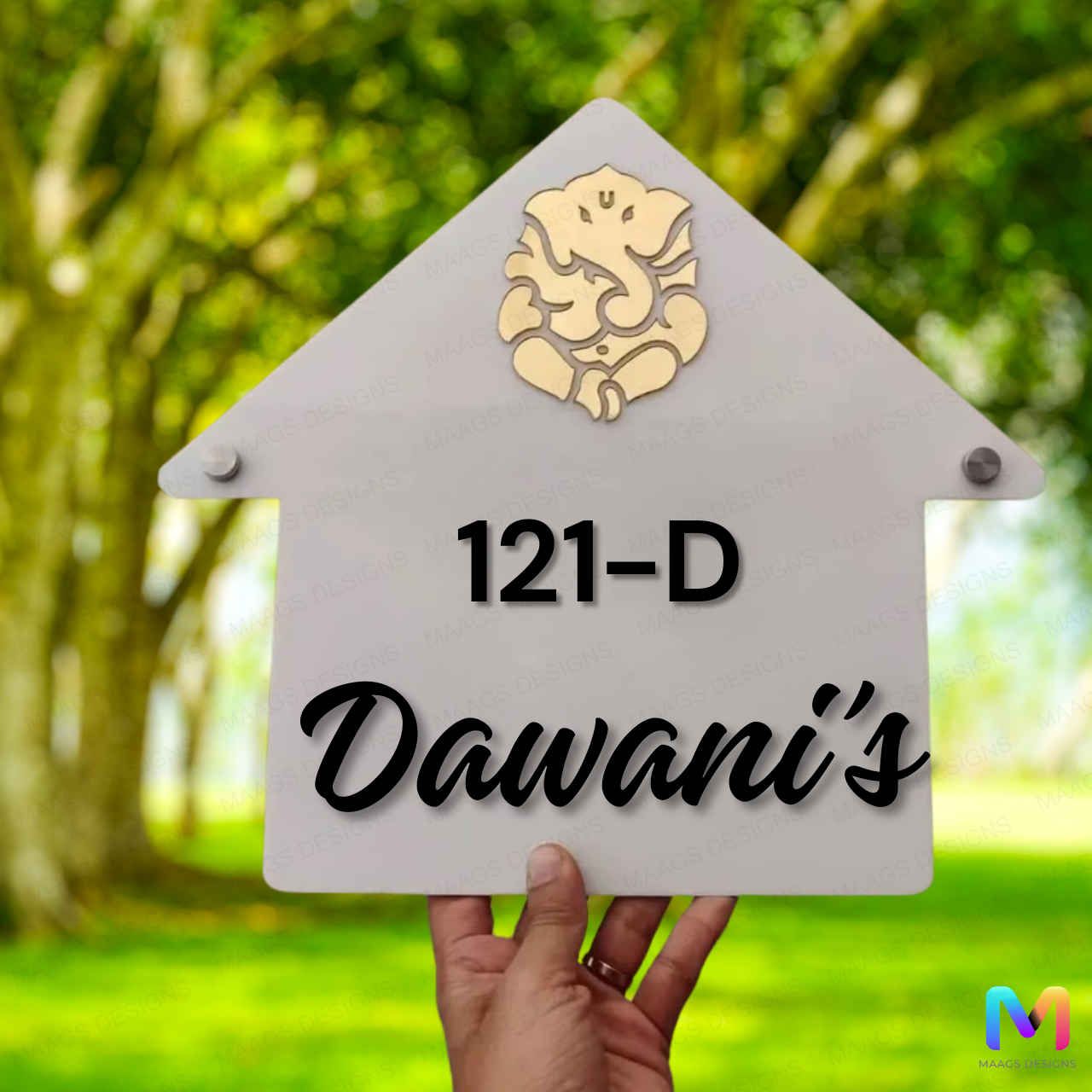 Ganpati Haven Plate - 3D House Name Plate | Ganesh Ji Name Plate